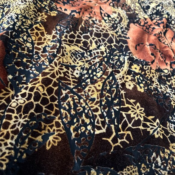 Vintage Velvet Burnout Top Fairy Handkerchief Sleeves Clientele Sz M Witchy Fall - Picture 3 of 8